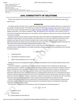 Usp Chapter 641 USP 644: Conductivity Measurement Guide | PDF | Electrical Resistance ...