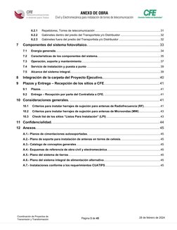 ANEXO DE OBRA 
Civil y Electromecánica para instalación de torres de telecomunicación 
Página 3 de 45 
28 de febrero de 2024