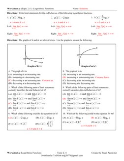 Worksheet A Key Topic 2.11 Logarithmic Functions | PDF | Logarithm ...