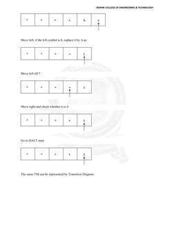 Move left, if the left symbol is b, replace it by Δ as:
Move left till * 
Move right and check whether it is Δ 
Go to HALT st