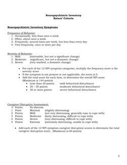 Neuropsychiatric Inventory.pdf Neuropsychiatric Inventory Assessment Guide | PDF | Caregiver | Anxiety
