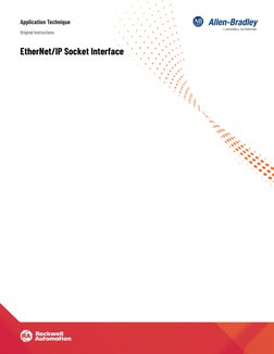 Application Technique
Original Instructions
EtherNet/IP Socket Interface
