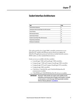 Rockwell Automation Publication ENET-AT002D-EN-P - October 2020
7
Chapter 1
Socket Interface Architecture
The socket interfac