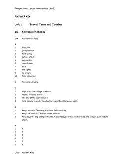 Perspectives Upper Intermediate Answer Key | PDF