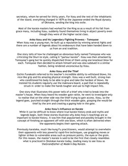 secretary, whom he served for thirty years. For Itosu and the rest of the inhabitants
of the island, everything changed in 18