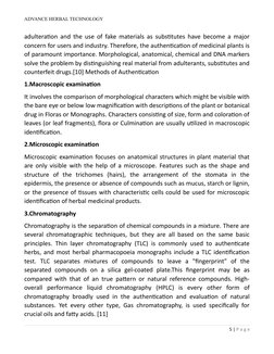 ADVANCE HERBAL TECHNOLOGY
adulteration and the use of fake materials as substitutes have become a major
concern for users an