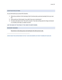 Lesson 44 
 
SCRIPTURE REFLECTIONS  
As you think about your present life situation,  
1. What do you believe is the mean