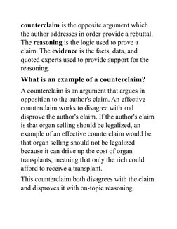 Understanding Claims and Counterclaims | PDF | Argument | Essays