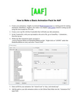How to Make a Basic Animation Pack for AAF
1. Create your animations. I highly recommend ShadeAnimator's kit  (https://www.ne