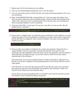 7. Repeat steps 4-6 for each animation you are adding.
8. Once you are finished adding animations be sure to save the esp fil