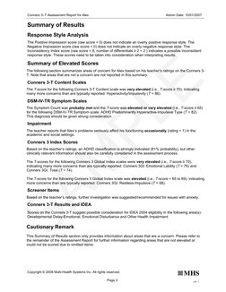 Conners 3 - Sample Test Report | PDF | Diagnostic And Statistical ...