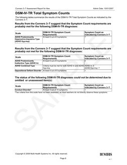 Conners 3 - Sample Test Report | PDF | Diagnostic And Statistical ...
