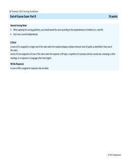 AP Seminar 2023 Scoring Guidelines 
© 2023 College Board 
General Scoring Notes 
•
When applying the scoring guidelines, you