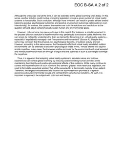 Although the crisis was viral at the time, it can be extended to the global warming crisis today. In this 
sense, another sol