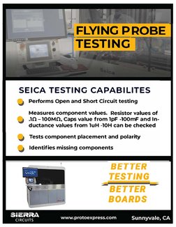FLYING P 
TESTING 
SEICA TESTING CAPABILITES 
Performs Open and Short Circuit testing 
Measures component values. Resistor va