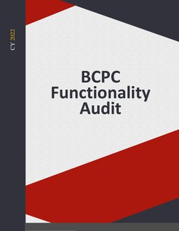 
 
BCPC 
Functionality 
Audit 
 
CY 2022 
