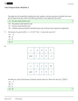 AP Precalculus Unit 2 MCQ Guide | PDF | Errors And Residuals ...