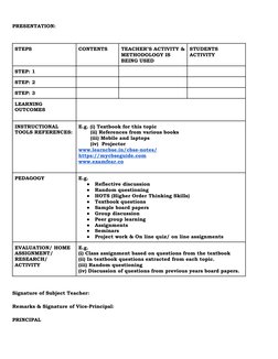 CBSE Lesson Plan Format 2024-25 | PDF | Lesson Plan | Teachers