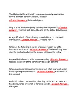 The California life and health insurance guaranty association 
covers all these types of policies, except? 
- Correct Answer