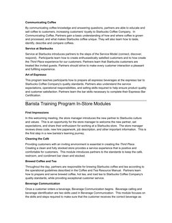 Starbucks Barista Training Overview | PDF | Starbucks | Coffee