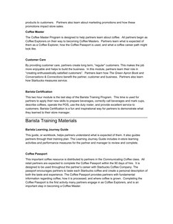 Starbucks Barista Training Overview | PDF | Starbucks | Coffee
