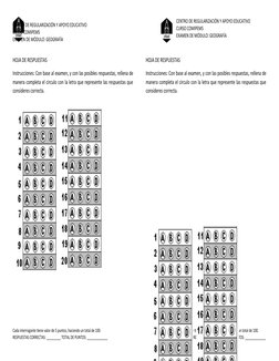 CENTRO DE REGULARIZACIÓN Y APOYO EDUCATIVO
CURSO COMIPEMS
EXAMEN DE MÓDULO: GEOGRAFÍA
CENTRO DE REGULARIZACIÓN Y APOYO EDUCAT
