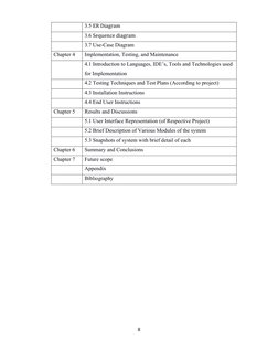 3.5 ER Diagram
3.6 Sequence diagram
3.7 Use-Case Diagram
Chapter 4
Implementation, Testing, and Maintenance
4.1 Introduction