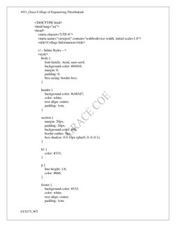 CCS375 Web Technologies Lab Manual | PDF | Web Development | Computing