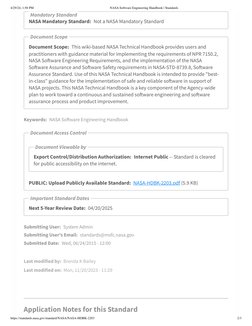 4/29/24, 1:58 PM
NASA Software Engineering Handbook | Standards
https://standards.nasa.gov/standard/NASA/NASA-HDBK-2203
2/3
K