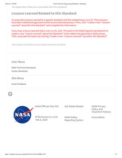 4/29/24, 1:58 PM
NASA Software Engineering Handbook | Standards
https://standards.nasa.gov/standard/NASA/NASA-HDBK-2203
3/3
-