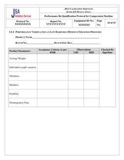 Compression Machine Re-Qualification Protocol | PDF | Verification And ...