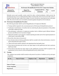 Compression Machine Re-Qualification Protocol | PDF | Verification And ...