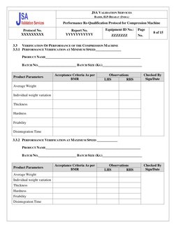 Compression Machine Re-Qualification Protocol | PDF | Verification And ...