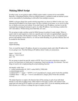 Python DDoS Attack Script Tutorial | PDF | Denial Of Service Attack ...