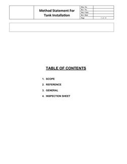 Tank Installation Method Statement | PDF | Welding | Construction