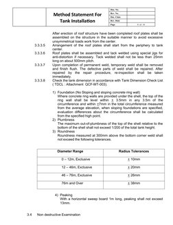 Tank Installation Method Statement | PDF | Welding | Construction