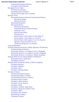 Creating Rectangular Patterns 
Creating Circular Patterns 
Managing Power Copies 
Creating PowerCopies 
Instantiating PowerCo