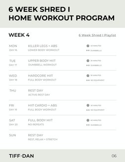 Tiff x Dan 6 Week Shred Program | PDF | High Intensity Interval ...