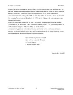 El Hombre que Calculaba
Malba Tahan
Colaboración de Guillermo Mejía
Preparado por Patricio Barros
Antonio Bravo