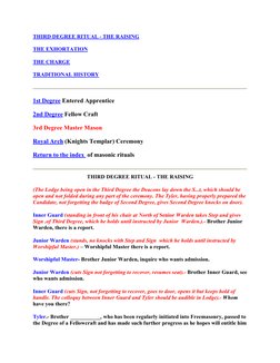 Entered Apprentice Ritual Pdf Third Degree Masonic Ritual Guide | PDF | Freemasonry | Masonic Lodge