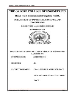 BCSL404 ADA Lab Manual 2023-24 | PDF | Computational Complexity Theory ...