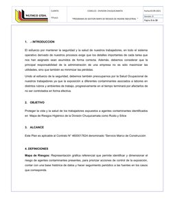 CLIENTE:
CODELCO - DIVISION CHUQUICAMATA
  Fecha:03-09-2021
TÍTULO: 
“PROGRAMA DE GESTION MAPA DE RIESGOS DE HIGIENE IN