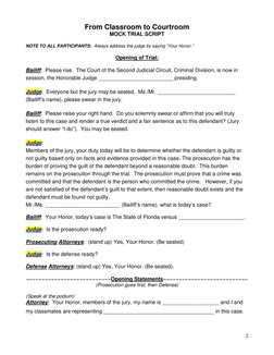 Mock Trial Courtroom Script | PDF | Witness | Trials