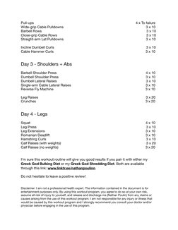 Pull-ups                                                                                                         4 x To failu