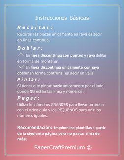 Momuscraft © 
Instrucciones básicas 
R e c o r t a r : 
Recortar las piezas únicamente en raya es decir 
en línea continua.