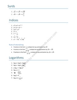 Edexcel IAL Maths Formula Sheet | PDF | Logarithm | Mathematical Concepts