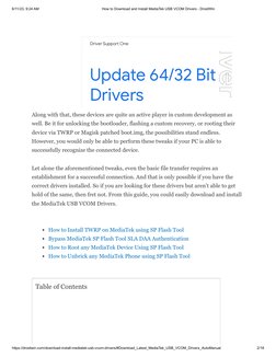 6/11/23, 9:24 AM
How to Download and Install MediaTek USB VCOM Drivers - DroidWin
https://droidwin.com/download-install-media