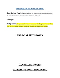 CSEC Visual Arts Reflective Journal | PDF | Drawing | Composition ...