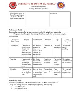 Learning Task 7: Assessment Practices | PDF | Rubric (Academic) | Cognition