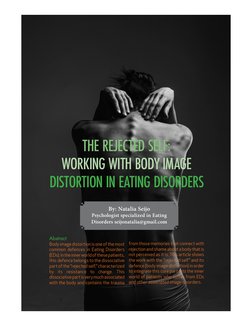 5
ESTD Newsletter   Volume 5 Number 4, December 2016
Abstract
Body image distortion is one of the most 
common defences in Ea